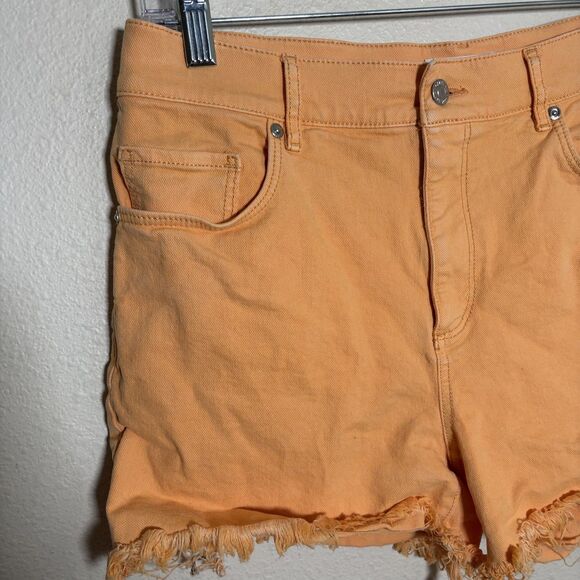 Loft The Cut Off Short Women's 28 6 Orange Fringe Denim Pockets Casual - Picture 3 of 10